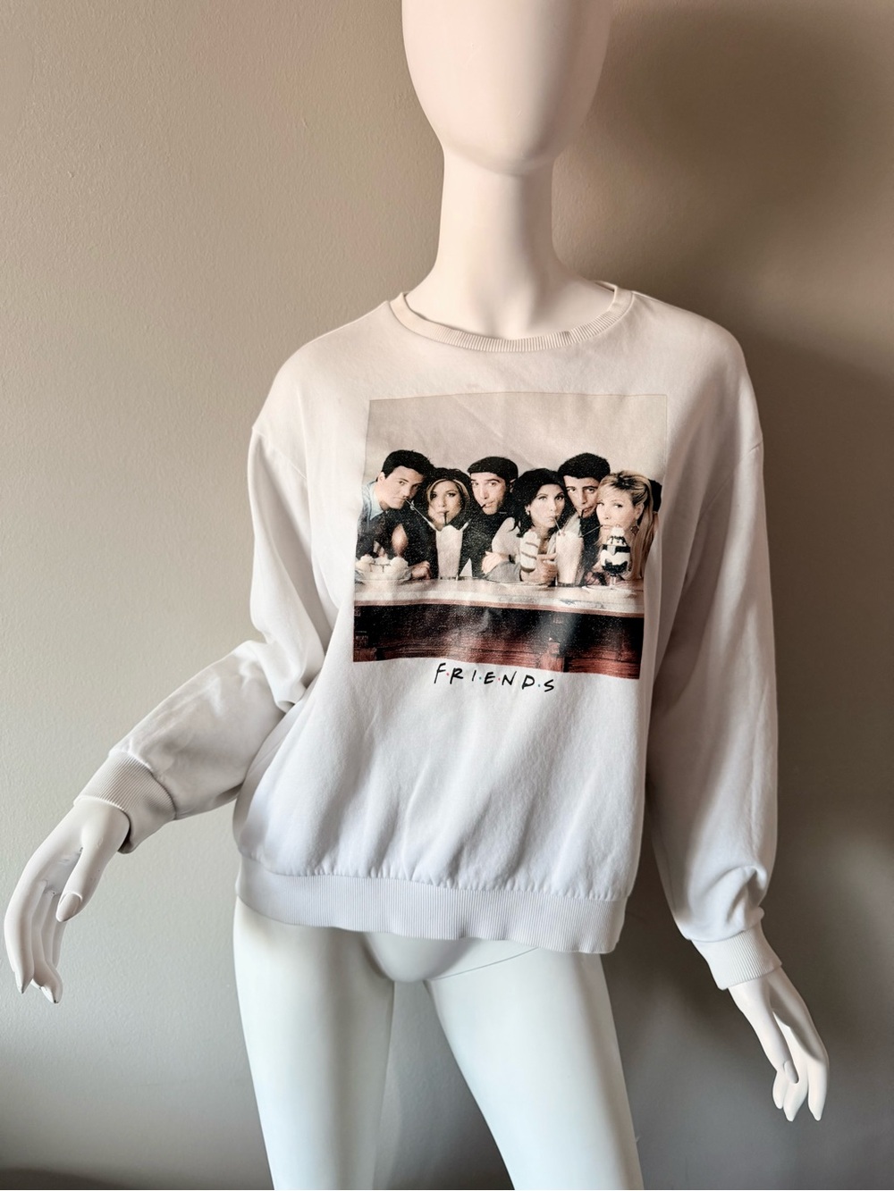 H&M White Friends Cast Graphic Crewneck Sweatshirt